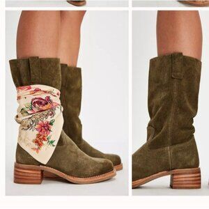 NEW Frye Campus 12R Boots Womens 7.5 Olive Green Suede Western Barn Contemporary